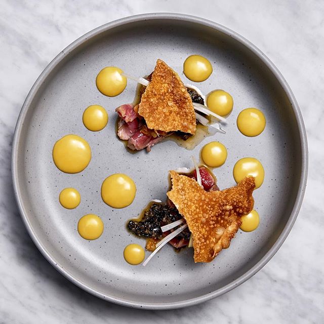 ..............
Cape Town it's cold outside!
Welcome to our Autumn Menu, and the first course of our Tasting menu .
CURED BEEF 
Honey Cured Beef served with XO Sauce, Homemade Kimchi, Crispy Garlic, Radish, Spring Onion & Crispy Wonton . 📸 @andreavdspuy ...............